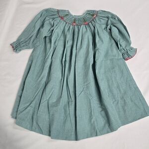 Amanda Remembered Christmas Tree Smocked Heirloom Bishop Dress